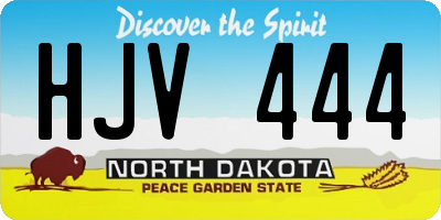 ND license plate HJV444