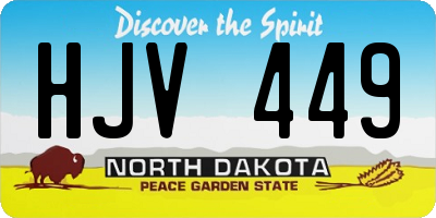 ND license plate HJV449