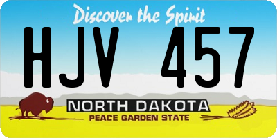 ND license plate HJV457