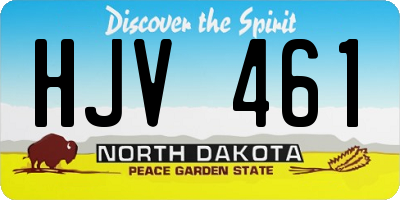 ND license plate HJV461