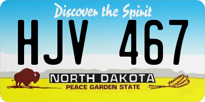 ND license plate HJV467