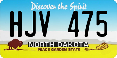 ND license plate HJV475