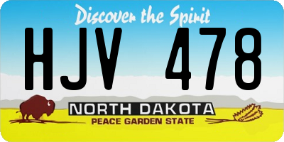 ND license plate HJV478