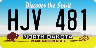 ND license plate HJV481