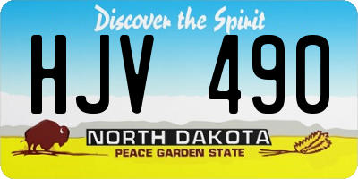 ND license plate HJV490