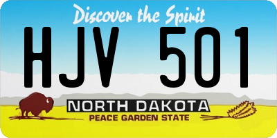 ND license plate HJV501