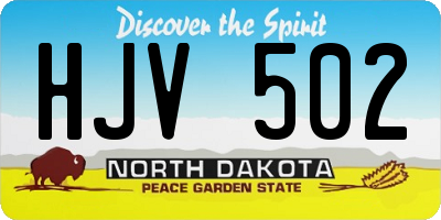 ND license plate HJV502