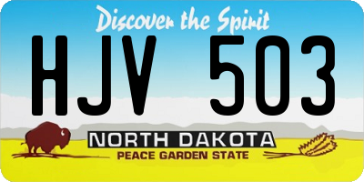 ND license plate HJV503