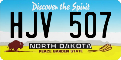 ND license plate HJV507