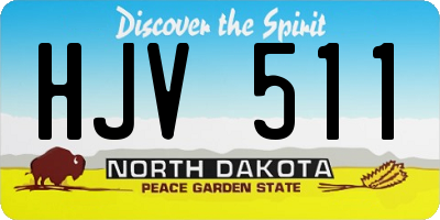 ND license plate HJV511