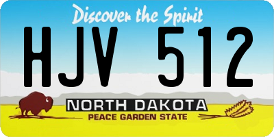 ND license plate HJV512