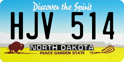 ND license plate HJV514