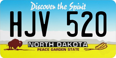 ND license plate HJV520