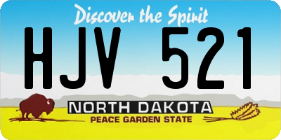 ND license plate HJV521
