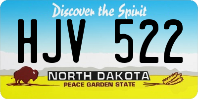 ND license plate HJV522
