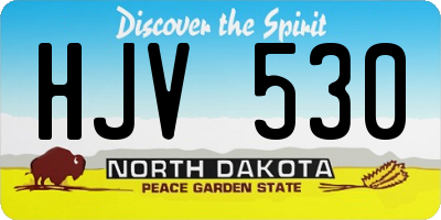 ND license plate HJV530