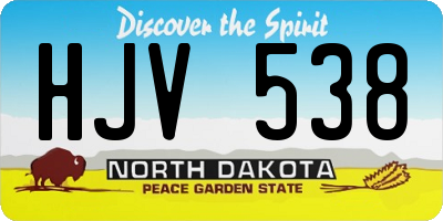 ND license plate HJV538