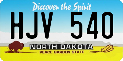 ND license plate HJV540