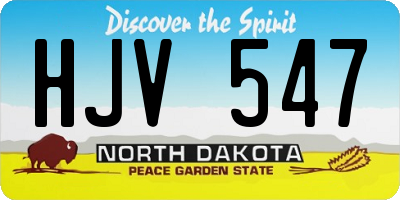 ND license plate HJV547
