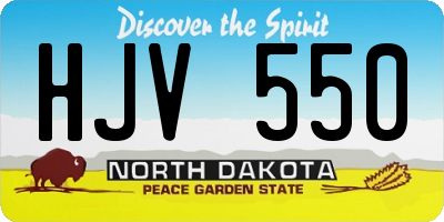 ND license plate HJV550