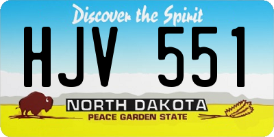 ND license plate HJV551