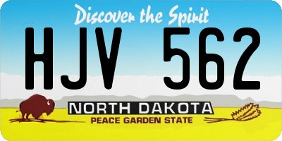 ND license plate HJV562