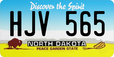 ND license plate HJV565