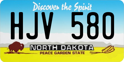 ND license plate HJV580