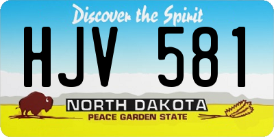 ND license plate HJV581