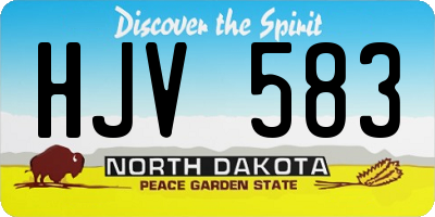 ND license plate HJV583