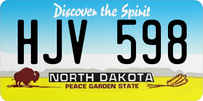 ND license plate HJV598