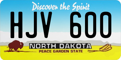 ND license plate HJV600