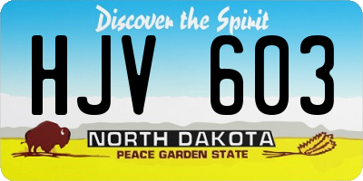 ND license plate HJV603