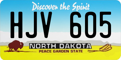 ND license plate HJV605