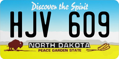 ND license plate HJV609