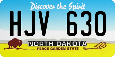 ND license plate HJV630