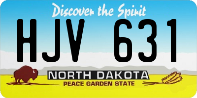 ND license plate HJV631