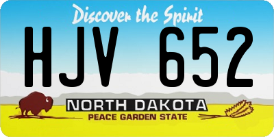ND license plate HJV652