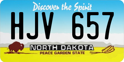 ND license plate HJV657