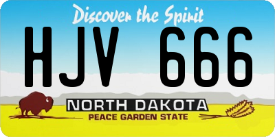 ND license plate HJV666