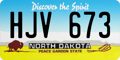 ND license plate HJV673