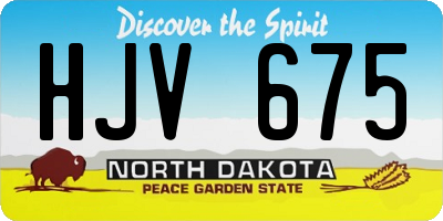 ND license plate HJV675