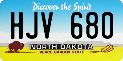 ND license plate HJV680