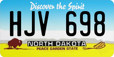 ND license plate HJV698
