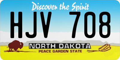 ND license plate HJV708
