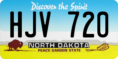ND license plate HJV720
