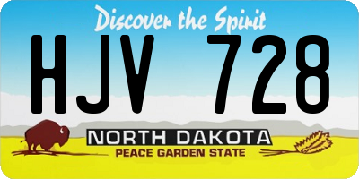 ND license plate HJV728
