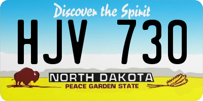 ND license plate HJV730