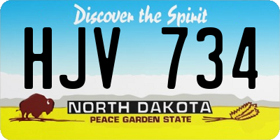 ND license plate HJV734
