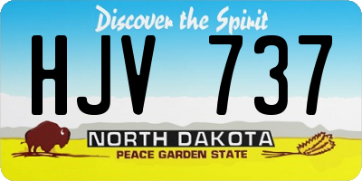 ND license plate HJV737